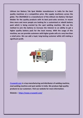 lithium ion battery tab spot welder manufacturer