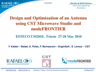 Design and Optimization of an Antenna using CST Microwave Studio and modeFRONTIER
