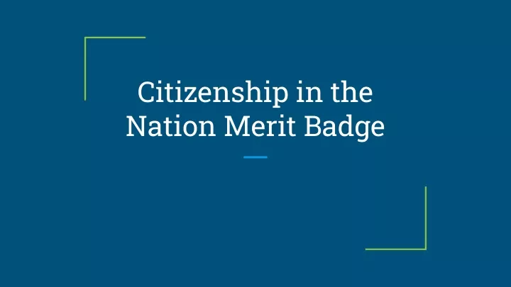 citizenship in the nation merit badge