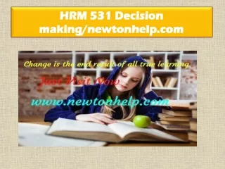HRM 531 Decision making/newtonhelp.com