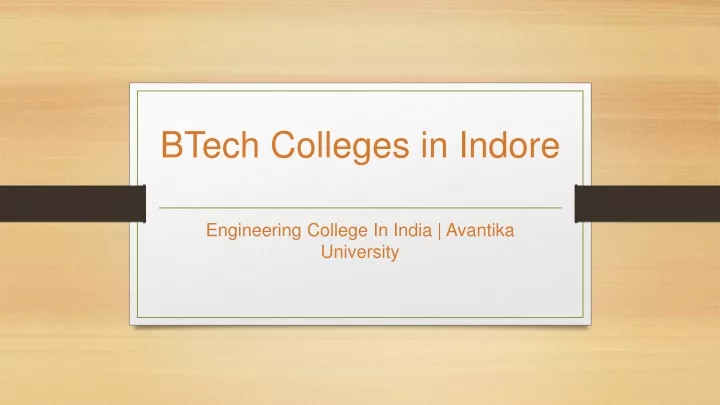btech colleges in indore