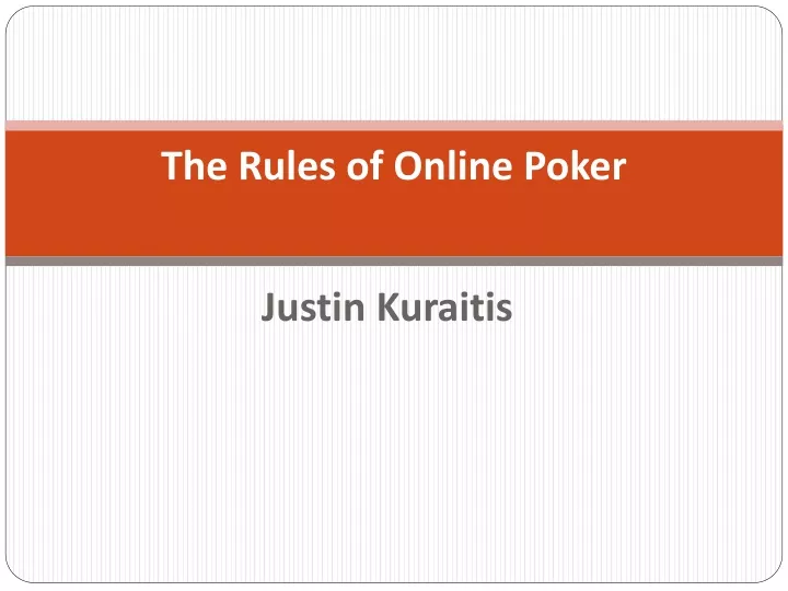 the rules of online poker