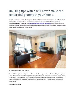 housing tips which will never make the renter