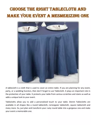 choose the right tablecloth and choose the right