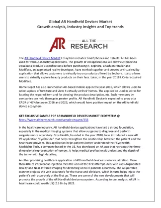 global ar handheld devices market growth analysis