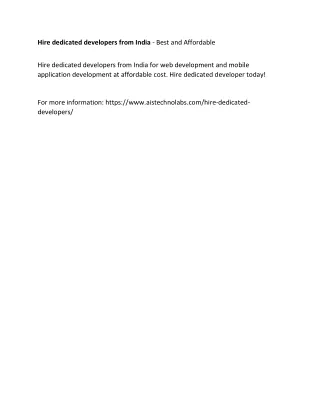 hire dedicated developers from india best