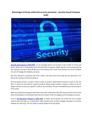advantages of hiring uniformed security personnel