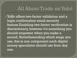all about trade on yobit
