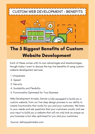 the 5 biggest benefits of custom website