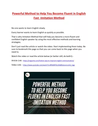 powerful method to help you become fluent