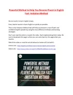 Powerful Method to Help You Become Fluent in English Fast -Imitation Method - slide 1
