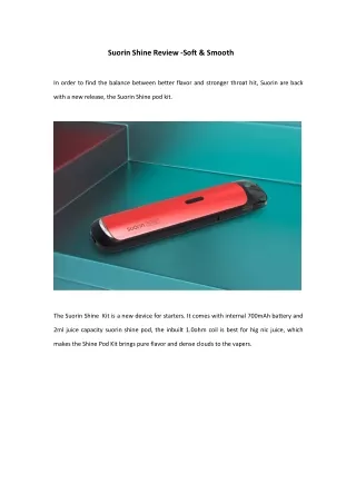 suorin shine review soft smooth