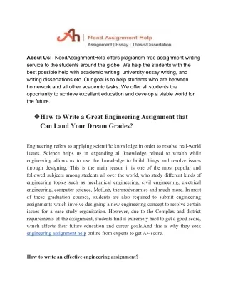 How to Write a Great Engineering Assignment that Can Land Your Dream Grades?