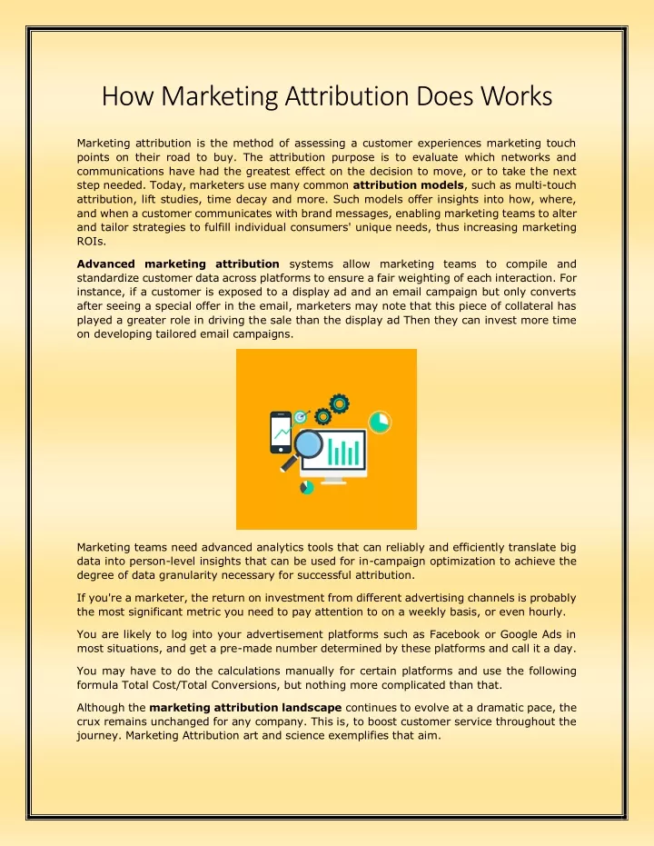 how marketing attribution does works