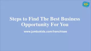 Steps to Find The Best Business Opportunity For You