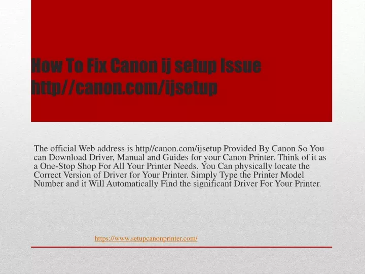 how to fix canon ij setup issue http canon com ijsetup