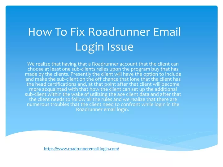 how to fix roadrunner email login issue
