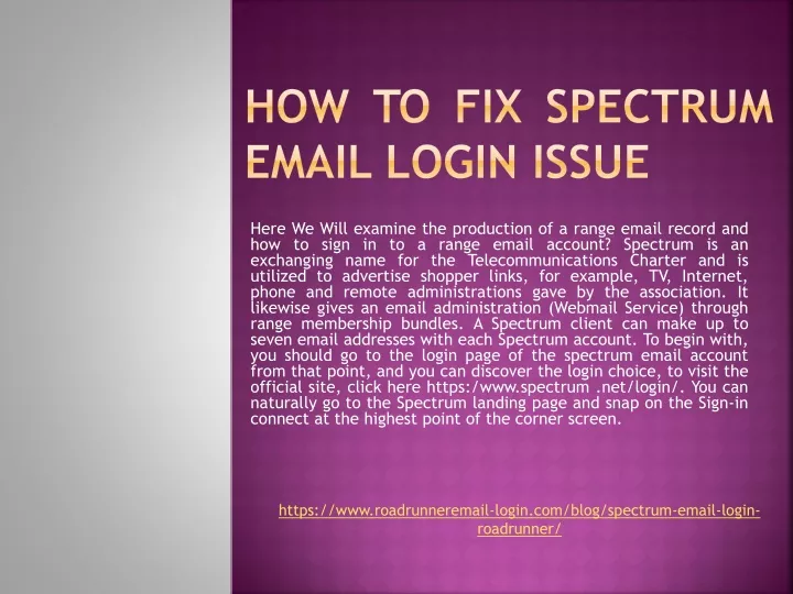 how to fix spectrum email login issue