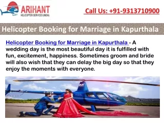 Helicopter Booking for Marriage in Barnala