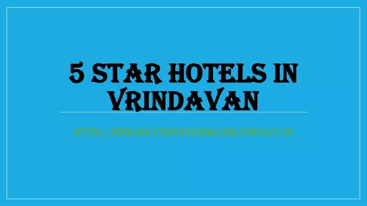 5 star hotels in vrindavan