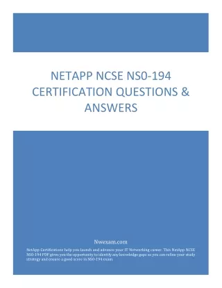 netapp ncse ns0 194 certification questions