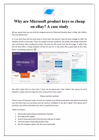 Why are Microsoft product keys so cheap on eBay? A case study