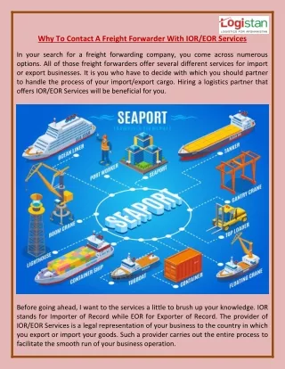 why to contact a freight forwarder with
