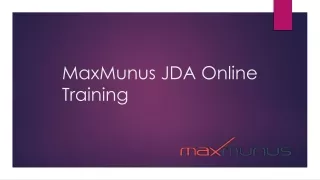 JDA Online training-MaxMunus