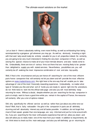 the ultimate escort solutions on the market
