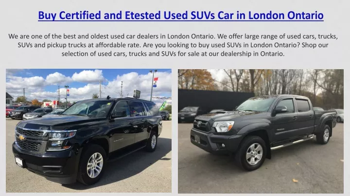 buy certified and etested used suvs car in london