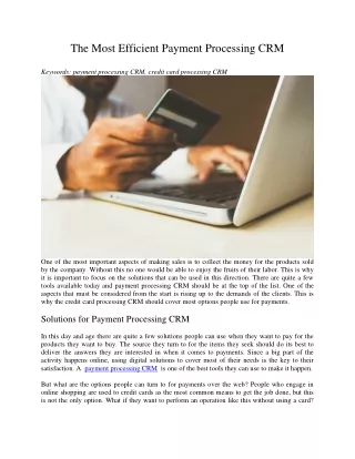 the most efficient payment processing crm