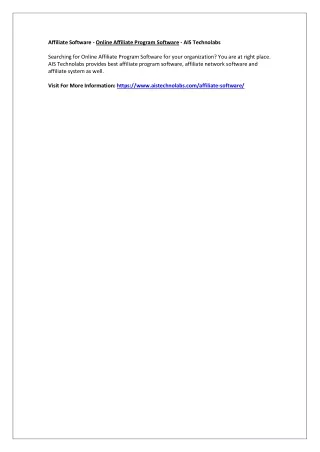 affiliate software online affiliate program