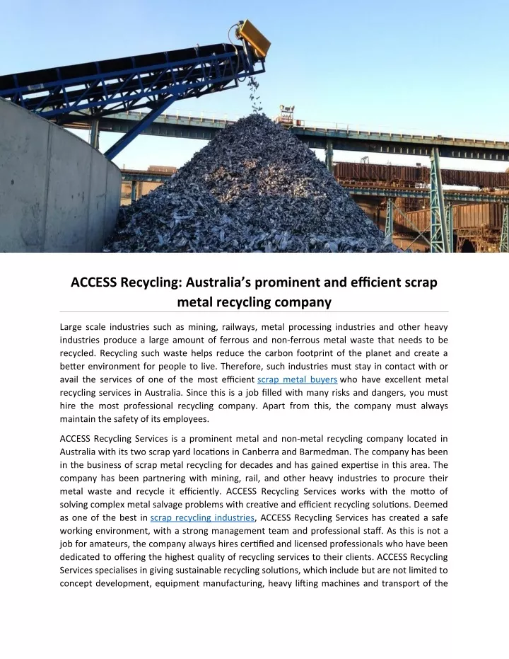 access recycling australia s prominent