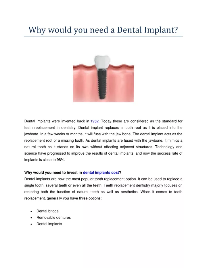 why would you need a dental implant