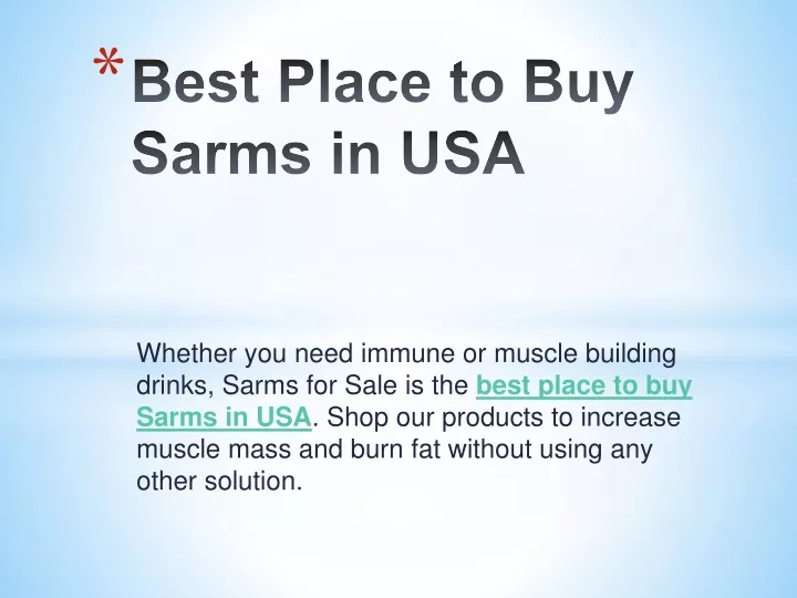 best place to buy sarms in usa
