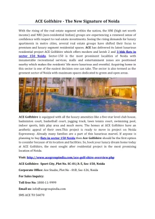 ace golfshire the new signature of noida