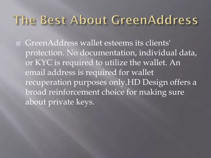 the best about greenaddress