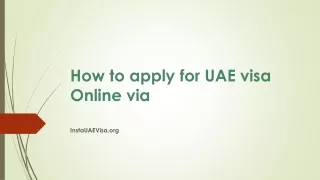 How to apply for UAE visa