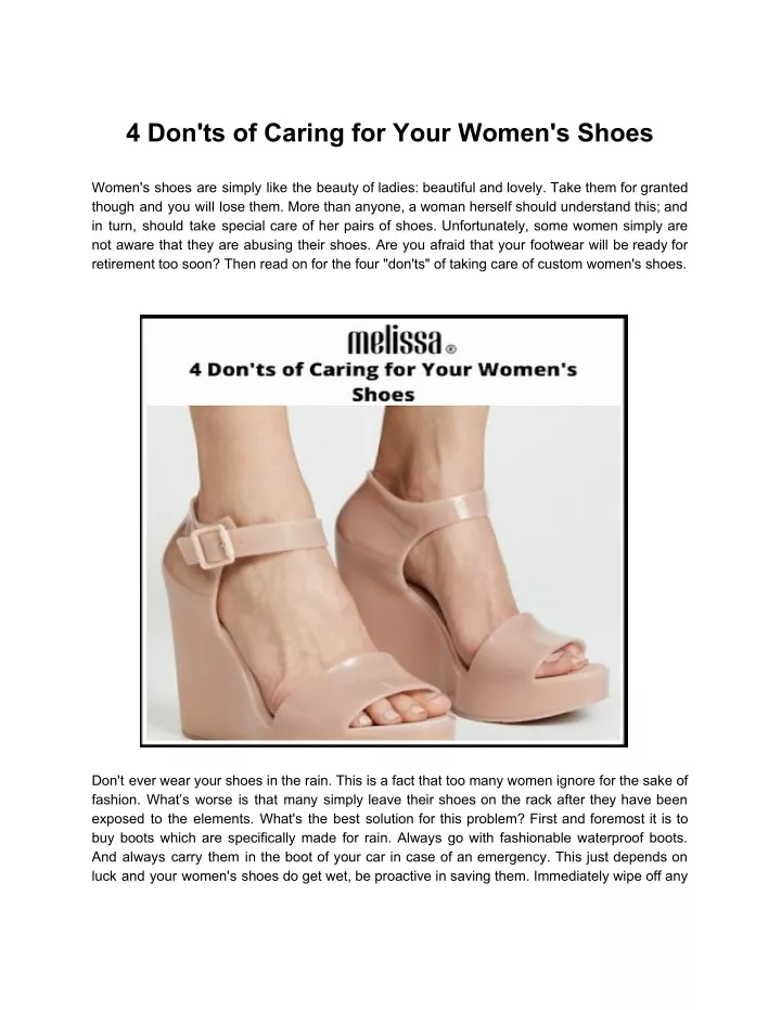 4 don ts of caring for your women s shoes