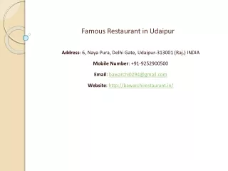 Famous Restaurant in Udaipur