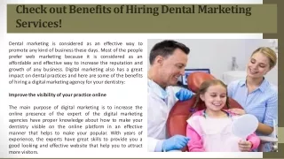 Check out Benefits of Hiring Dental Marketing Services!