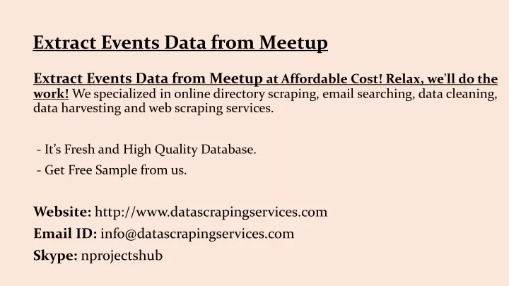 extract events data from meetup