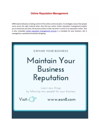 online reputation management