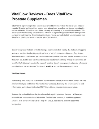 vitalflow reviews does vitalflow prostate