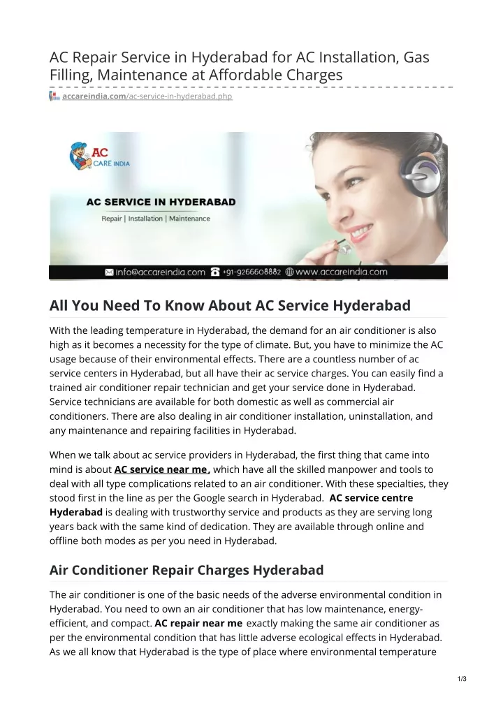 ac repair service in hyderabad