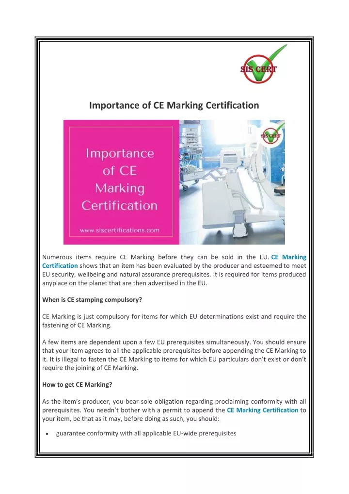 importance of ce marking certification