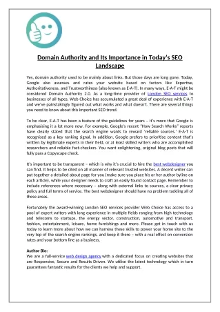 domain authority and its importance in today