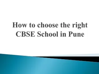 How to choose the right CBSE School in Pune