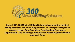 California Emergency Physician Billing Services - 360 Medical Billing Solutions