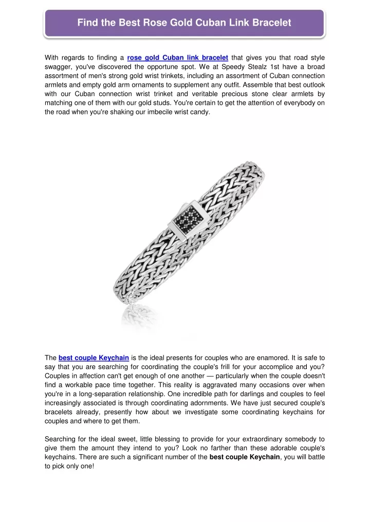 find the best rose gold cuban link bracelet